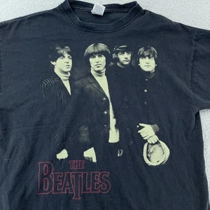 Vintage Beatles Shirt L/XL Black Band Tee Concert Rock Music 90s - Picture 1 of 7
