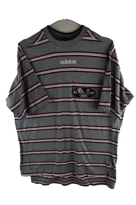 ADIDAS Vintage Olympics Great Britian T-Shirt size 36/38 Mens Striped Sports - Image 1 of 4