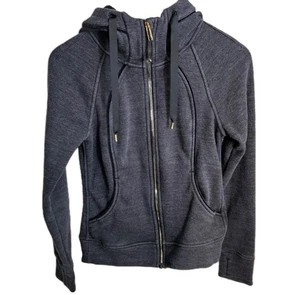 Lululemon Scuba Full Zip Hoodie Sweatshirt Damen Gr. 4 meliert anthrazitgrau - Bild 1 von 10