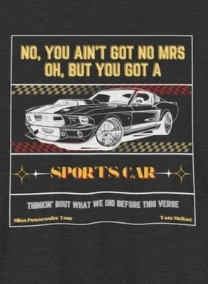Tate McRae Sports Car T-Shirt: Moody Pop Music Fan Tee - Image 1 of 4