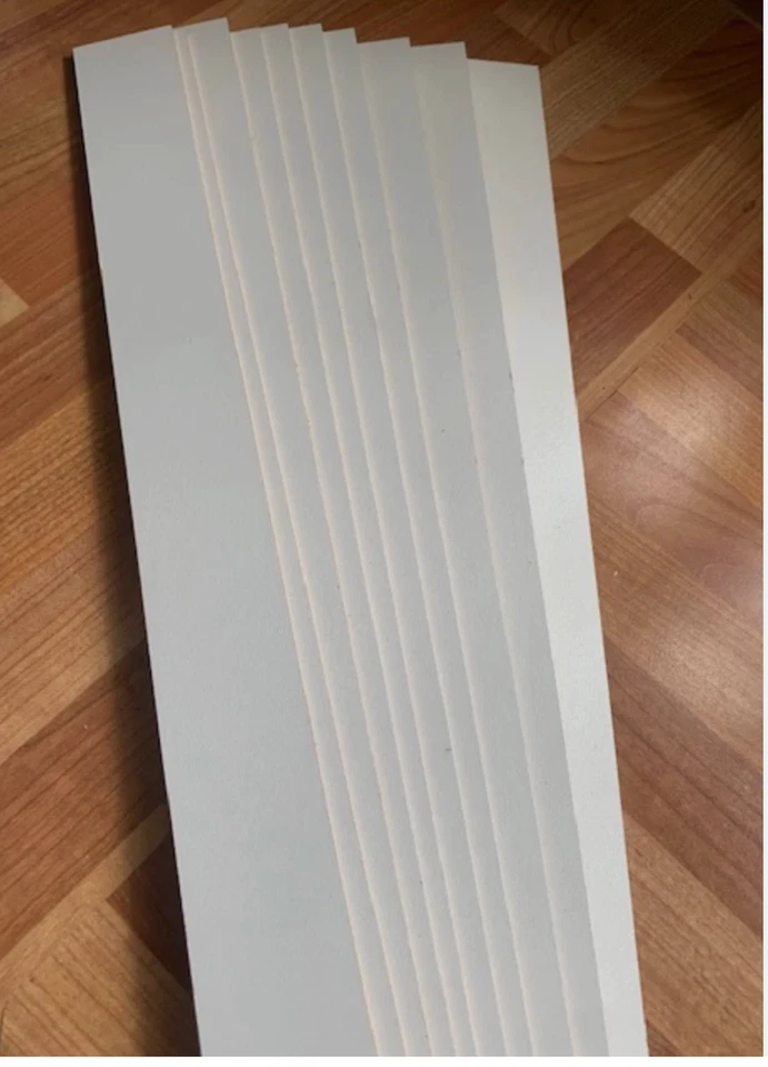 10 x white MDF strips  50cm long 3mm thick 5cm wide other sizes cut to order - Image 1 of 1