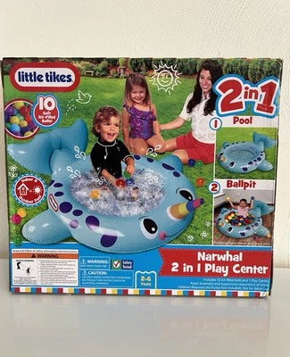 Little Tikes Narwhal 2 in 1 Play Center, Ball Pit Round Splash Area, Kids 2-6 Yr - Image 1 of 4