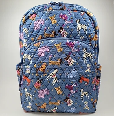 Vera Bradley Bark Park Dog Quilted Cotton Essential Large Laptop Backpack NWT - Image 1 of 4