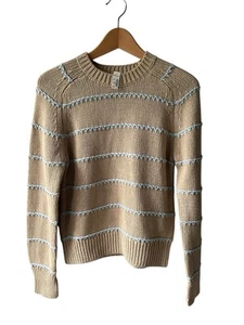 Madewell Textured Cotton Crewneck Sweater in Pale Blue Stripe Size Small NWT - Picture 1 of 9