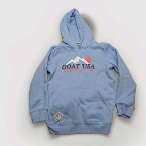 Felpa con cappuccio GOAT USA Mountain Club maglione uomo blu grande giovanile - Foto 1 di 7