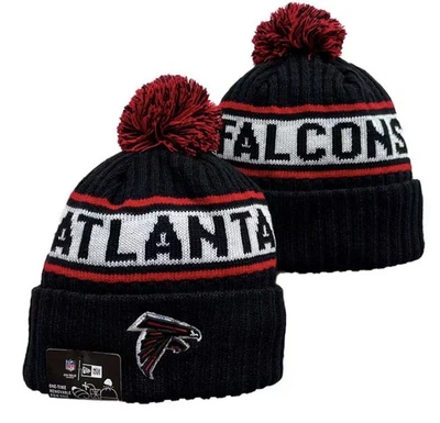 Atlanta Falcons Hat Team Cuffed Fleece Lined Knit Beanie Removable Pom NFL Team - Image 1 of 2