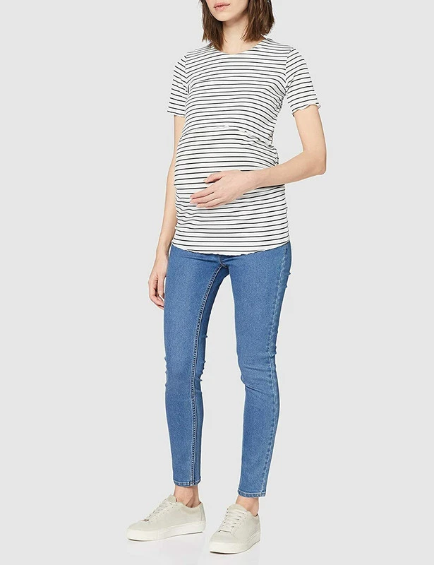 Dorothy Perkins Maternity Damen T-Shirt Nursing Umstandsshirt, Weiß/Schwarz, 46 - Bild 1 von 3