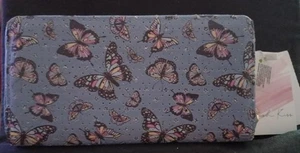 Blush Kiss Zip Around Wallet Butterflies Shiny Stars - Picture 1 of 2