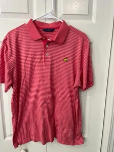 Masters Clubhouse Collection Herren Large rot gestreift Golf Poloshirt Made in Italy - Bild 1 von 4