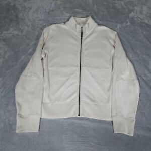 Billy Reid Full Zip Mock Neck Sweater Jacket Mens M Slim Short Fit Cotton Cream