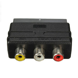 SCART Stecker auf 3 Cinch Buchse A / V Audio Video Adapter Konverter für XFC SL