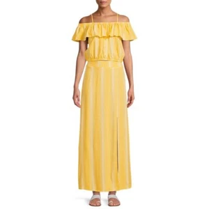 No Boundaries Juniors' Ruffle Crop Top and Maxi Skirt, 2-Piece Set, XXL (19) - Picture 1 of 5