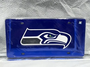 Seattle Seahawks NFL Blue Reflective Lasercut License Plate Wincraft - Picture 1 of 1