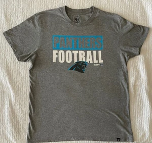 Carolina Panthers Mens Large T-shirt Gray 47 Brand Banner NFL L EUC - Picture 1 of 8
