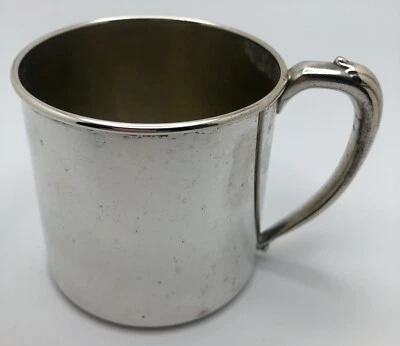 Taza/taza comunitaria vintage Oneida Tudor plateada antigua de 2,5 pulgadas Foto 1 de 4