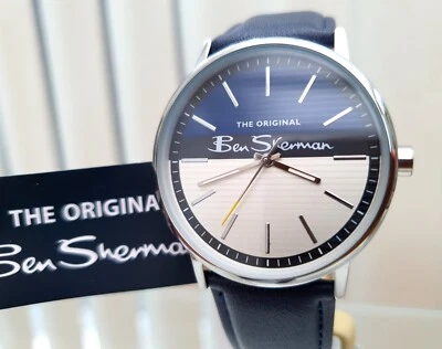 Ben Sherman Reloj Hombre Correa Cuero Azul, Regalo Para Él, NUEVO PRECIO DE VENTA RECOMENDADO £99 (3 Foto 1 de 4