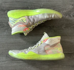 RARE Nike Zoom KD 12 "90's Kid" Green Volt Gray Mens Basketball Shoes Size 14 - Picture 1 of 9
