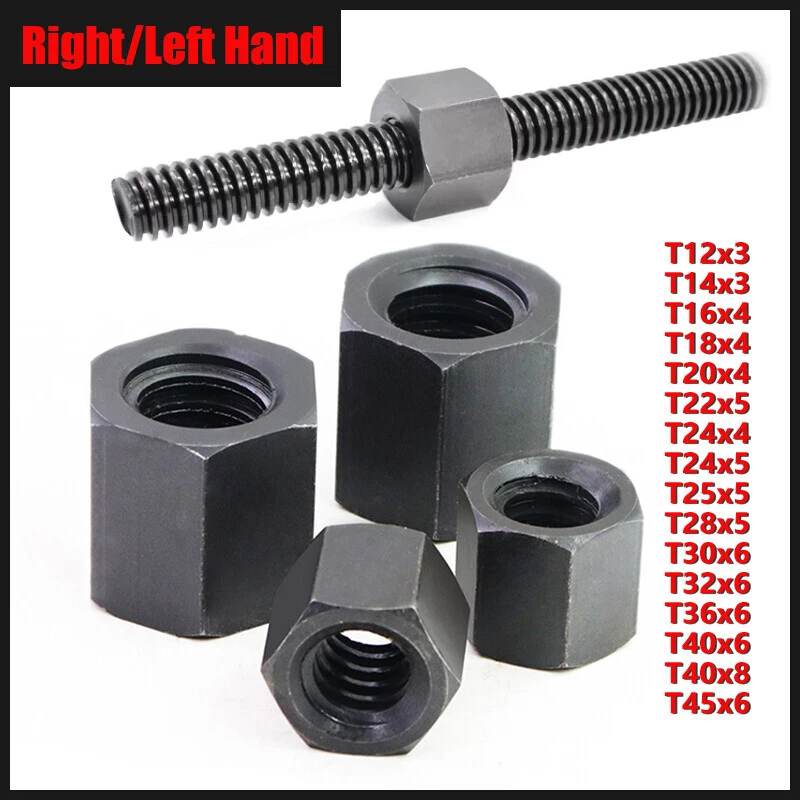 45# Stahl Sechskant Mutter für Leitspindel T12-T45 Trapezgewindespindel - Bild 1 von 4