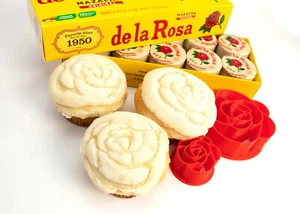 2" Mini Rose Pan Dulce Stamp - Mini Rose Concha Cutter Bread Stamp  - Picture 1 of 4