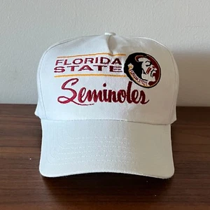Vintage Florida State Seminoles Hat 90s White SnapBack One Size  - Picture 1 of 7