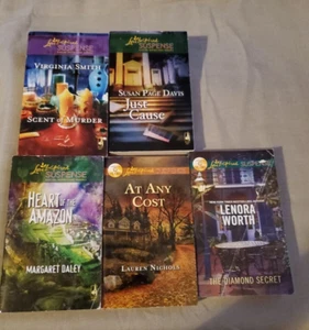 Lot 5 Suspense Romance Novels by Love Inspired - Picture 1 of 7