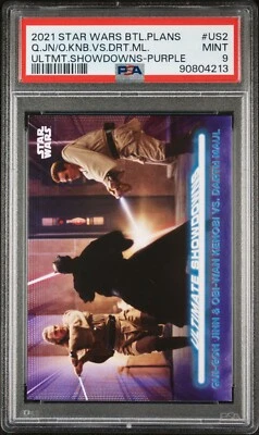 2021 Topps Ultimate Showdowns Qui-Gon Obi-wan Vs Darth Maul /25 PSA 9 POP 1 - Image 1 of 2