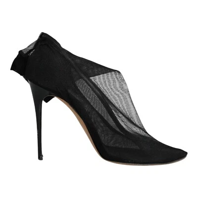 Dolce & Gabbana Zapatos Negro Nailon Malla Elástica Calcetín Botas EU39/US8.5 - Imagen 1 de 4