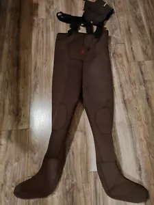 Vintage Pro Line Neoprene Insulated Chest Waders Brown Men's Overalls Size M (i8 - Picture 1 of 9