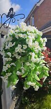 Artificial Hanging Basket Morning Glory Trailing  Ivory New