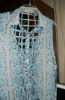 Derek Heart Plus Hi/Low Multi-color geometric prints sleeveless Top 1X 103 - Image 1 of 4