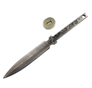 Cuchillo de té protector de latón hoja de acero de 4,1" de acero hágalo usted mismo mango de acero - Imagen 1 de 12