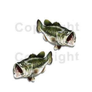 Largemouth Bass Sticker Decal Fish Boat Car Truck Camper Trailer F028 2 Pack - Bild 1 von 1