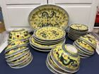 Vintage China Famille Jaune Imperial Yellow Dragon Platter/Plates/Bowls/Set