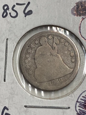 1856 Seated Dime 10c, Type Coin, 99 Cent shipping Cover