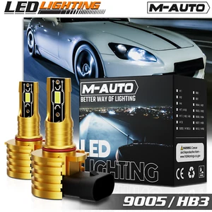Pair HB3 9005 6500K White LED Headlight Bulb High/Low Beam Fog Light DRL 12V/24V - Picture 1 of 12