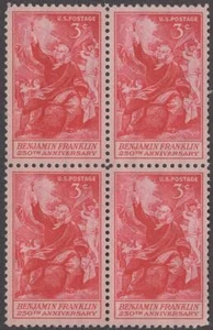Scott # 1073 - US Block Of 4 - Benjamin Franklin - MNH -1956 - Picture 1 of 1