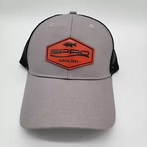 New SPRO Leather Patch Hat Meshback Black Gray - Picture 1 of 4
