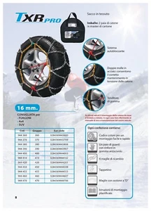 AURILIS TXR PRO GR. 470 CATENE NEVE 16mm PER FURGONI E FUORISTRADA OMOLOGATE' - Picture 1 of 2