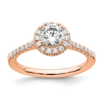 0.78Ct Lab Grown Diamond Halo Complete Ring Size 6 14K Rose Gold ( VS/SI,GH ) - Image 1 of 2