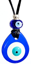 Evil Eye Bead Necklace Pendant Lucky Twin Protection Corded Glass Nazar Turkish