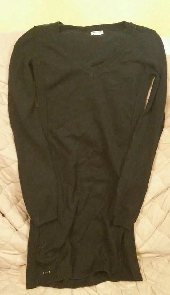 Vestido suéter o suéter largo negro manga larga Converse One Star para mujer talla S Foto 1 de 1