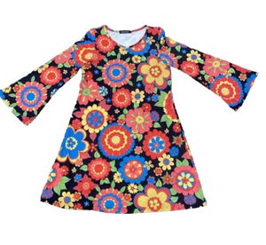 Deerose Damen Retro 70er Jahre Mod Kleid Flower Power Größe Medium Funky - Bild 1 von 14