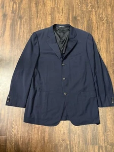 ERMENEGILDO ZEGNA High Performance Wool Blazer Jacket EU 54L Navy Blue Italy - Picture 1 of 10