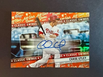 2025 Topps All Star Game  Chase Utley Classic Swings Auto 8/25 Orange #CSA-CU - Image 1 of 2