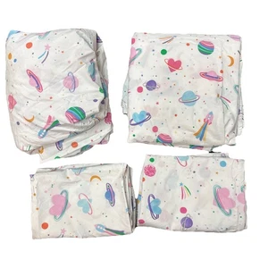 Pottery Barn Kids Organic Girls Galaxy Hearts Bedsheet Sheet FULL - Picture 1 of 7