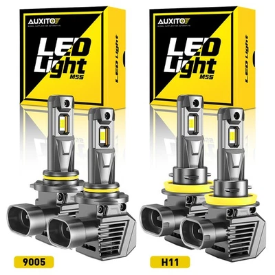 AUXITO H11 9005 Combo LED Headlight Bulbs High Low Beam Conversion Kits 6500K M5 - Image 1 of 4