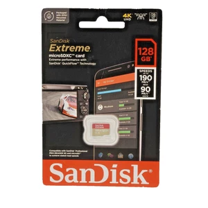 SanDisk 128GB Extreme micro SDXC UHS-I A2 V30 U3 Memory Card - Picture 1 of 3