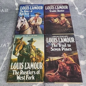 Louis L'amour Hopalong Cassidy Western Books Lot of 4 Trouble Shooter Hardback  - Picture 1 of 7
