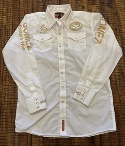 Gomez Western West Pearl Snap Hemd Herren Größe 16 Cowboy Western weiß - Bild 1 von 14