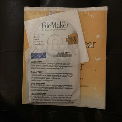 Vintage Claris FileMaker Pro SEALED with User’s Guide CD & Floppy Disks RARE - Image 1 of 4